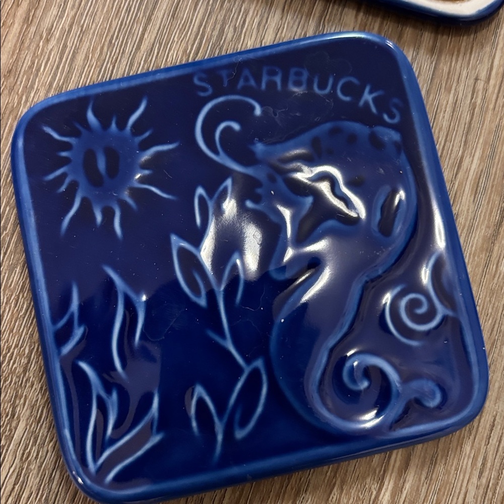 Starbucks Deep Blue Ceramic Coaster Collection - Picture 3 of 3